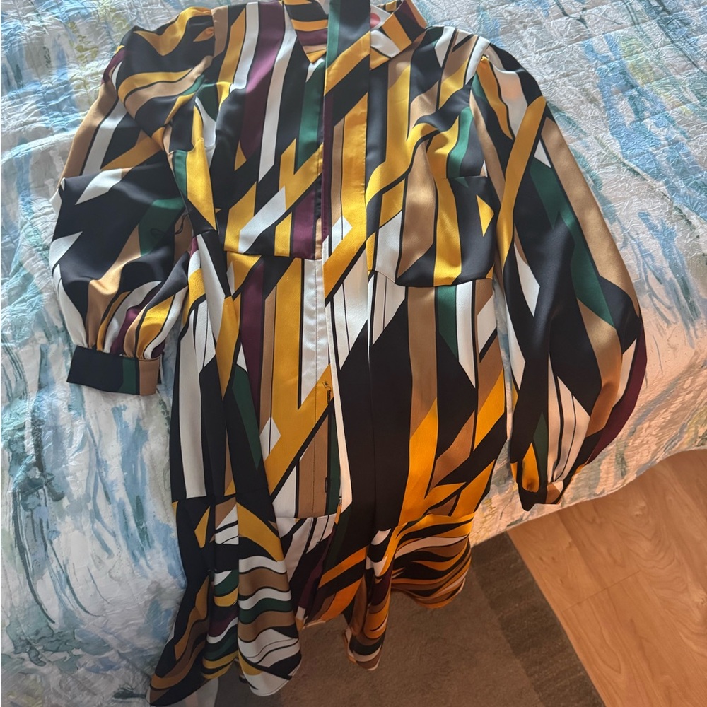 Colorful Geometric Patterned Dress